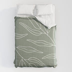 Minimalist, Leaves, Green, Boho Wall Art Comforter Gallery Image 6