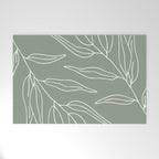 Minimalist, Leaves, Green, Boho Wall Art Welcome Mat Gallery Image 1