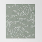 Minimalist, Leaves, Green, Boho Wall Art Throw Blanket Gallery Image 2