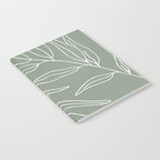 Minimalist, Leaves, Green, Boho Wall Art Notebook Gallery Image 2