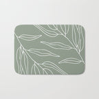 Minimalist, Leaves, Green, Boho Wall Art Bath Mat Gallery Image 1