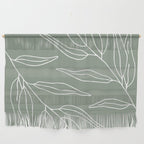 Minimalist, Leaves, Green, Boho Wall Art Wall Hanging Gallery Image 1