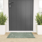 Minimalist, Leaves, Green, Boho Wall Art Welcome Mat Gallery Image 3