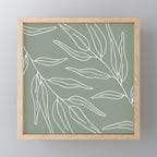 Minimalist, Leaves, Green, Boho Wall Art Mini Art Print Gallery Image 1