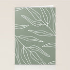 Minimalist, Leaves, Green, Boho Wall Art Stationery Card Gallery Image 2