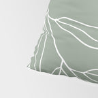 Minimalist, Leaves, Green, Boho Wall Art Pillow Sham Gallery Image 4