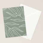 Minimalist, Leaves, Green, Boho Wall Art Stationery Card Gallery Image 2