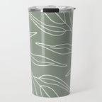 Minimalist, Leaves, Green, Boho Wall Art Travel Mug Gallery Image 1