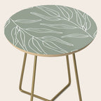 Minimalist, Leaves, Green, Boho Wall Art Side Table Gallery Image 2