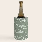 Minimalist, Leaves, Green, Boho Wall Art Wine Chiller Gallery Image 1
