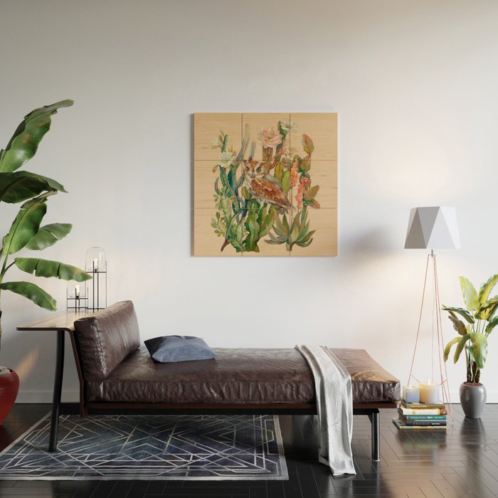 Desert Owl Wood Wall Art Gallery Image 2