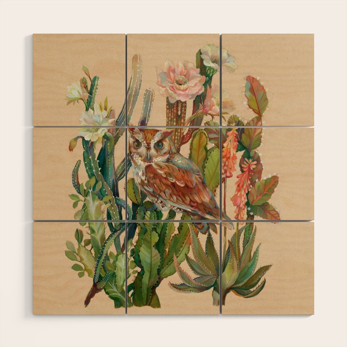 Desert Owl Wood Wall Art Gallery Image 1