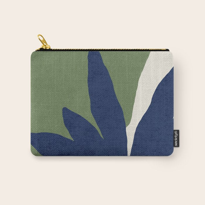 Leaves Minimalism - Navy Green Carry All Pouch Gallery Image 1