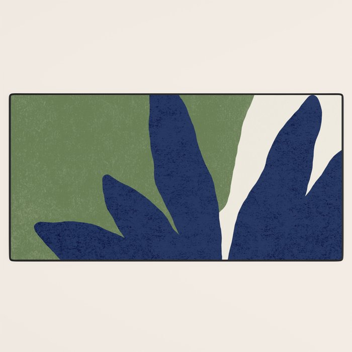 Leaves Minimalism - Navy Green Desk Mat Gallery Image 3