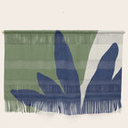 Leaves Minimalism - Navy Green Wall Hanging Gallery Image 1