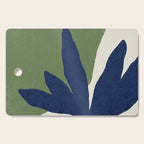 Leaves Minimalism - Navy Green Cutting Board Gallery Image 1