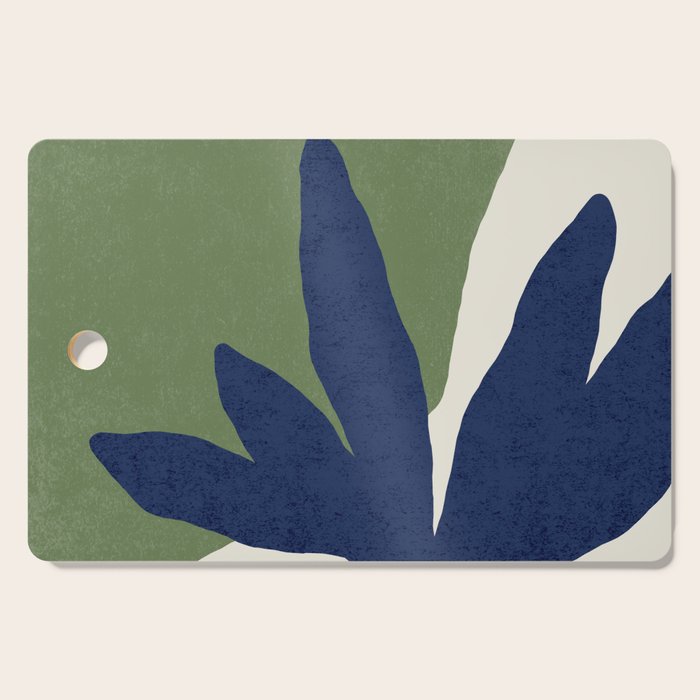 Leaves Minimalism - Navy Green Cutting Board Gallery Image 1