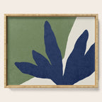 Leaves Minimalism - Navy Green Serving Tray Gallery Image 1