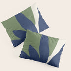 Leaves Minimalism - Navy Green Pillow Sham Gallery Image 3