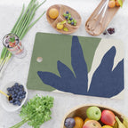 Leaves Minimalism - Navy Green Cutting Board Gallery Image 2