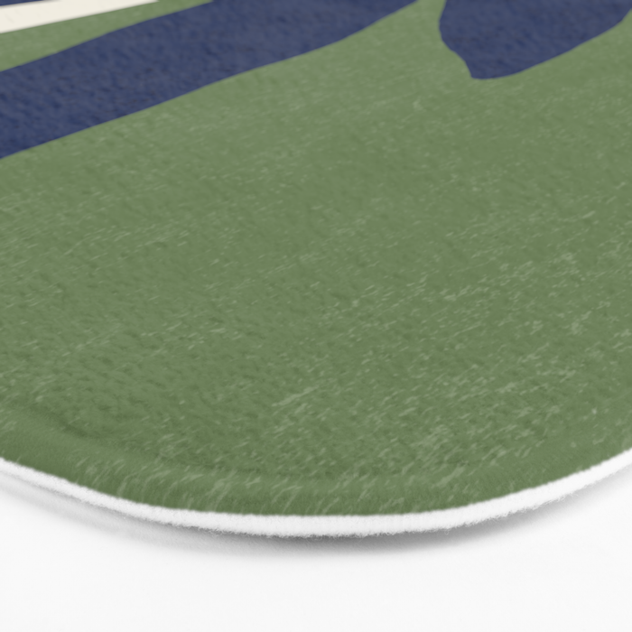 Leaves Minimalism - Navy Green Bath Mat Gallery Image 3