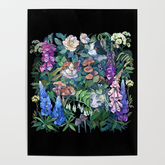 Cats Flower Garden Poster Gallery Image 4
