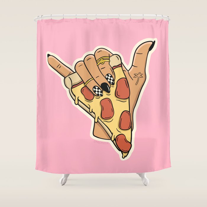 PIZZA SHAKA (LIGHT) Shower Curtain Gallery Image 1