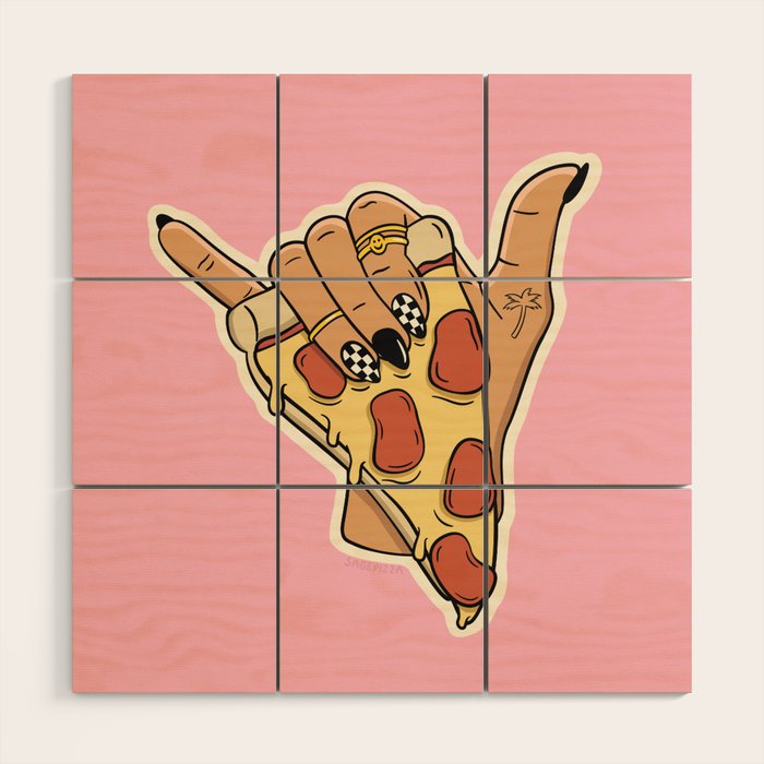 PIZZA SHAKA (LIGHT) Wood Wall Art Gallery Image 1