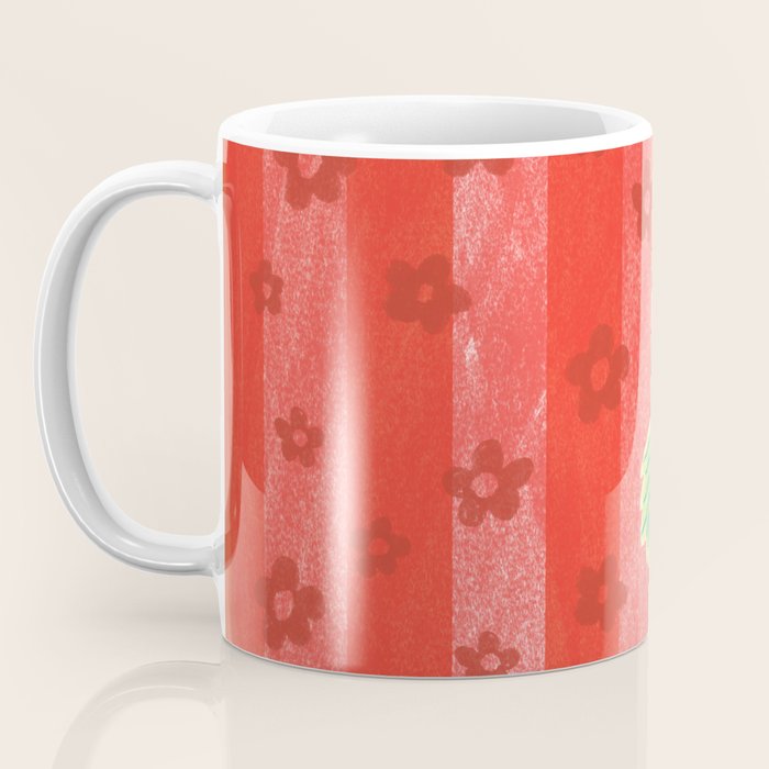 Sweet Strawberry Plant Friends in Red & Pink Coffee Mug Gallery Image 3