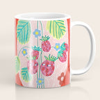Sweet Strawberry Plant Friends in Red & Pink Coffee Mug Gallery Image 1