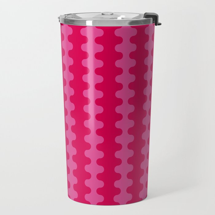 Ogee A-Go-Go Vivid Hot Pink Retro Pop Pattern Travel Mug Gallery Image 2