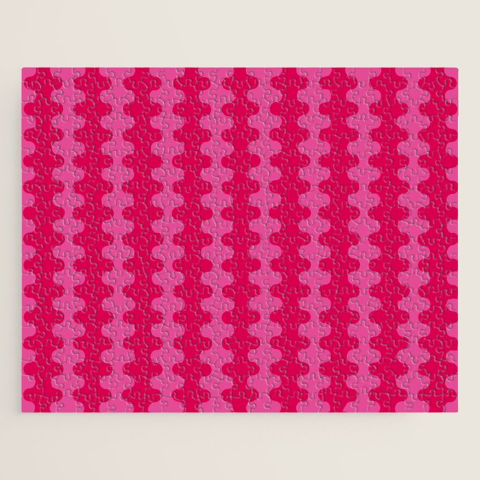 Ogee A-Go-Go Vivid Hot Pink Retro Pop Pattern Jigsaw Puzzle Gallery Image 1