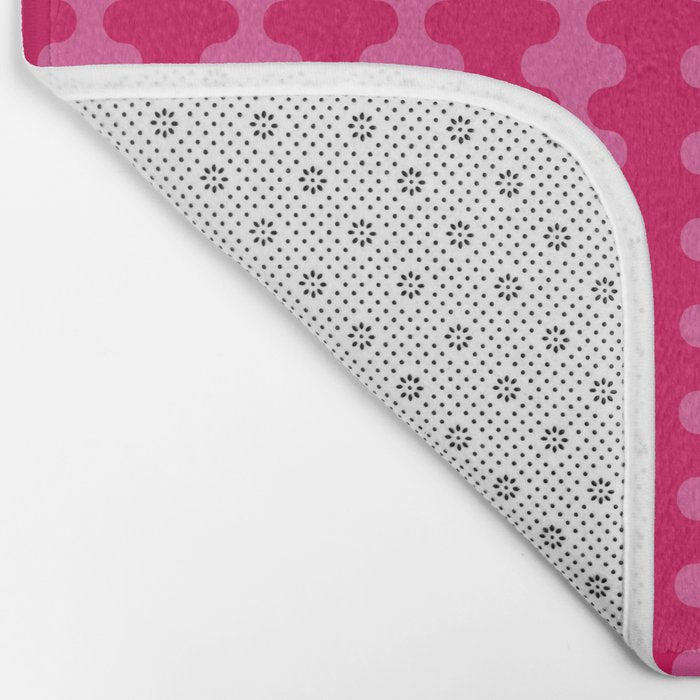 Ogee A-Go-Go Vivid Hot Pink Retro Pop Pattern Bath Mat Gallery Image 2