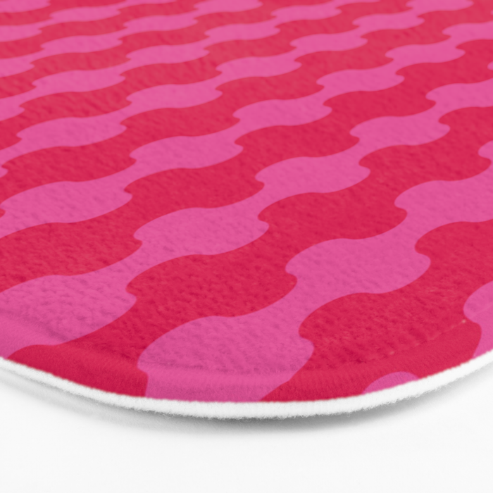 Ogee A-Go-Go Vivid Hot Pink Retro Pop Pattern Bath Mat Gallery Image 3