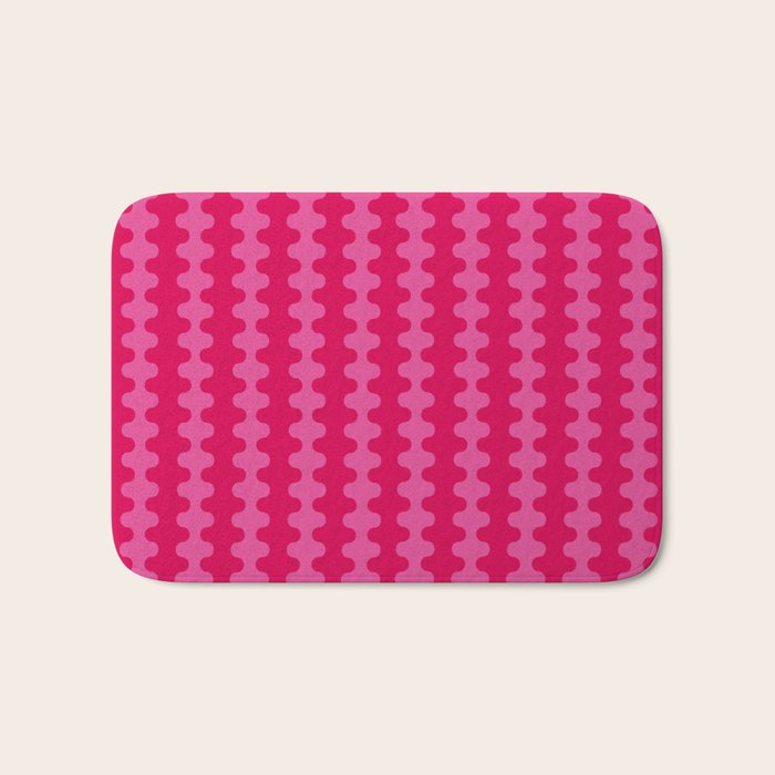 Ogee A-Go-Go Vivid Hot Pink Retro Pop Pattern Bath Mat Gallery Image 1
