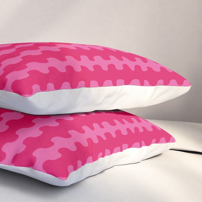 Ogee A-Go-Go Vivid Hot Pink Retro Pop Pattern Pillow Sham Gallery Image 3