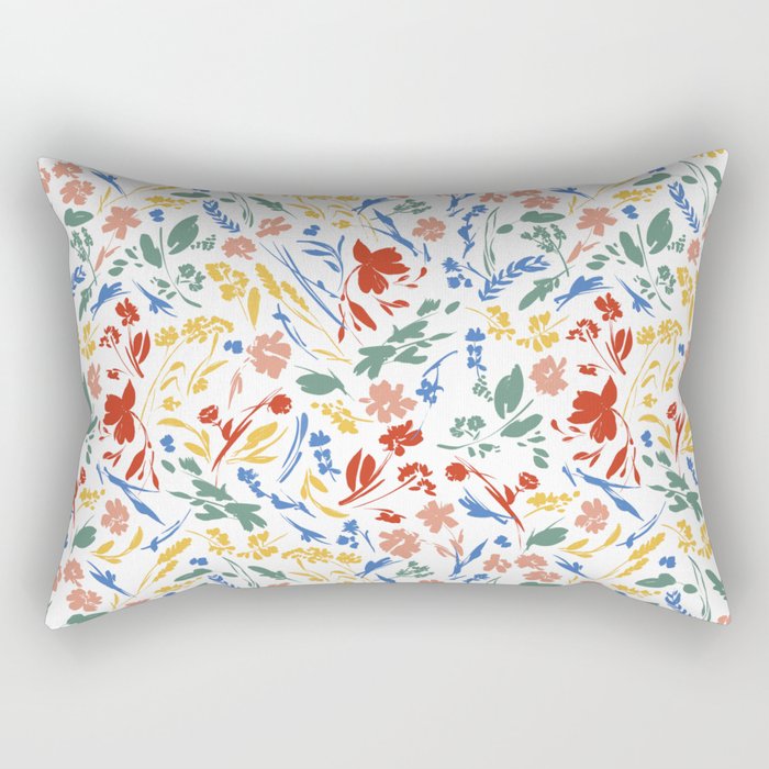 Wild colorful flowery meadow Rectangular Pillow Gallery Image 2