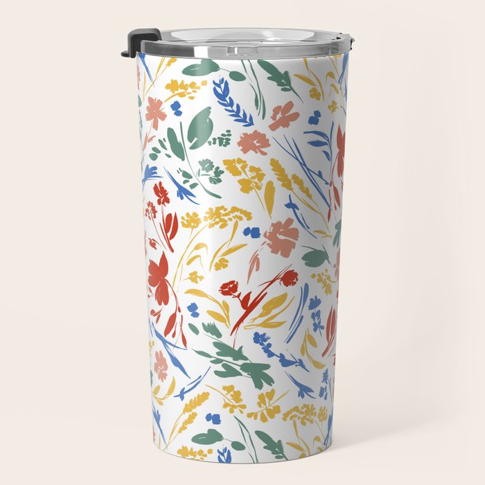 Wild colorful flowery meadow Travel Mug Gallery Image 3