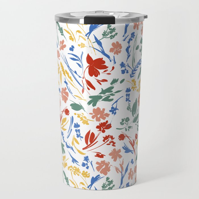 Wild colorful flowery meadow Travel Mug Gallery Image 1