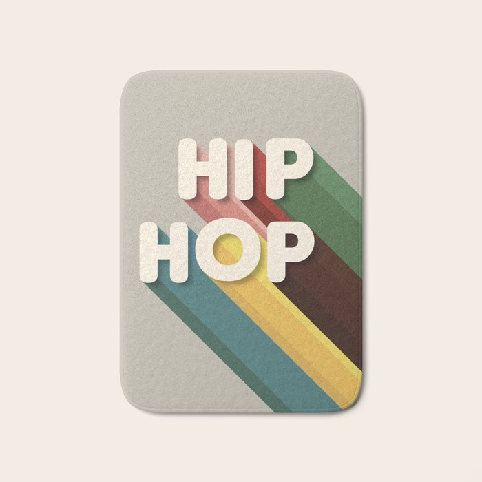HIP HOP - retro typography Bath Mat Gallery Image 1