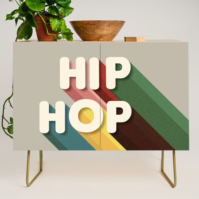 HIP HOP - retro typography Credenza Gallery Image 1