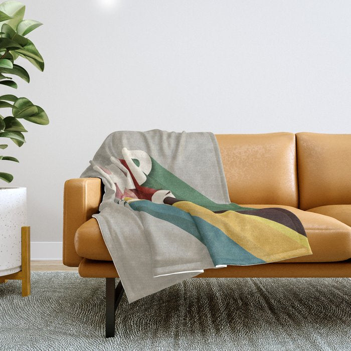 HIP HOP - retro typography Throw Blanket Gallery Image 1