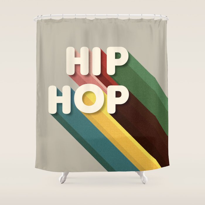 HIP HOP - retro typography Shower Curtain Gallery Image 1