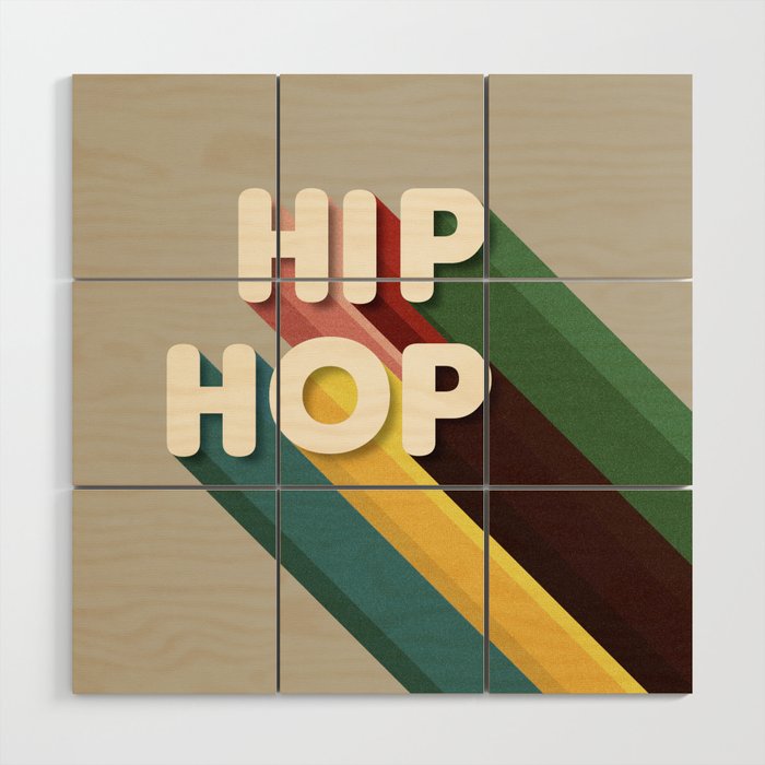 HIP HOP - retro typography Wood Wall Art Gallery Image 1