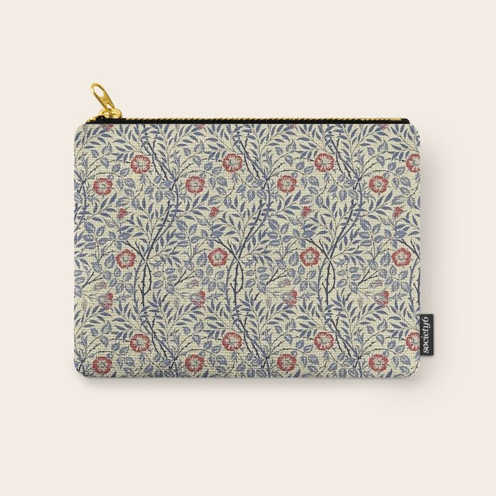 William Morris Sweet Briar Indigo Red Carry All Pouch Gallery Image 1