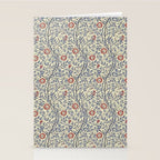 William Morris Sweet Briar Indigo Red Stationery Card Gallery Image 2
