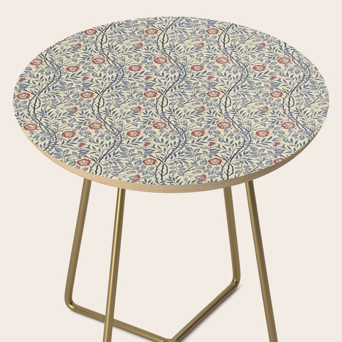 William Morris Sweet Briar Indigo Red Side Table Gallery Image 2