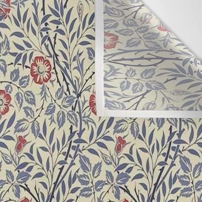 William Morris Sweet Briar Indigo Red Wall Tapestry Gallery Image 3