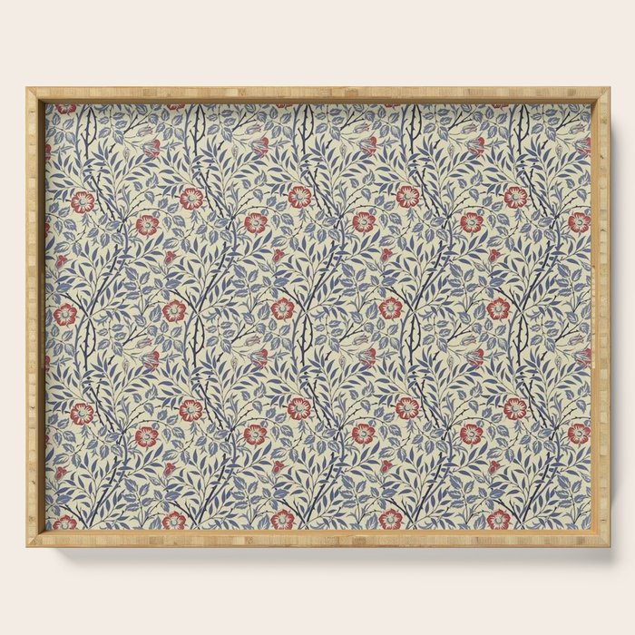 William Morris Sweet Briar Indigo Red Serving Tray Gallery Image 1