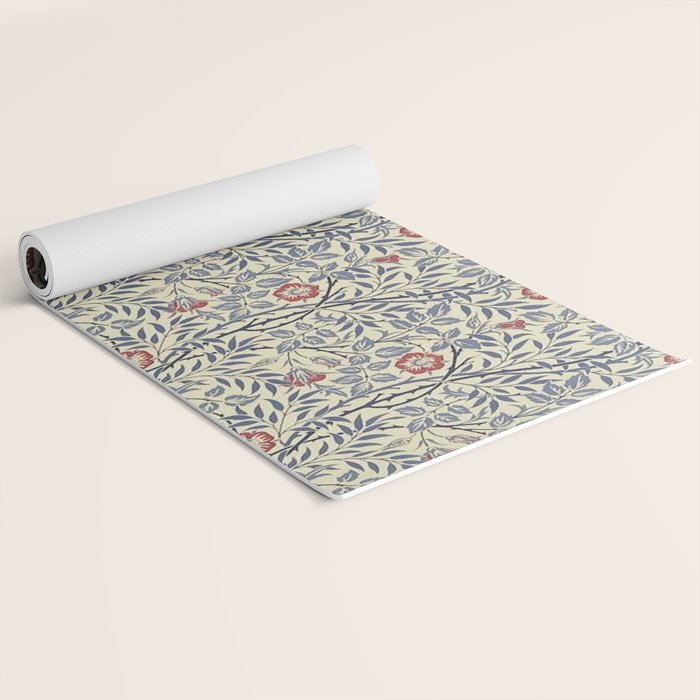 William Morris Sweet Briar Indigo Red Yoga Mat Gallery Image 2